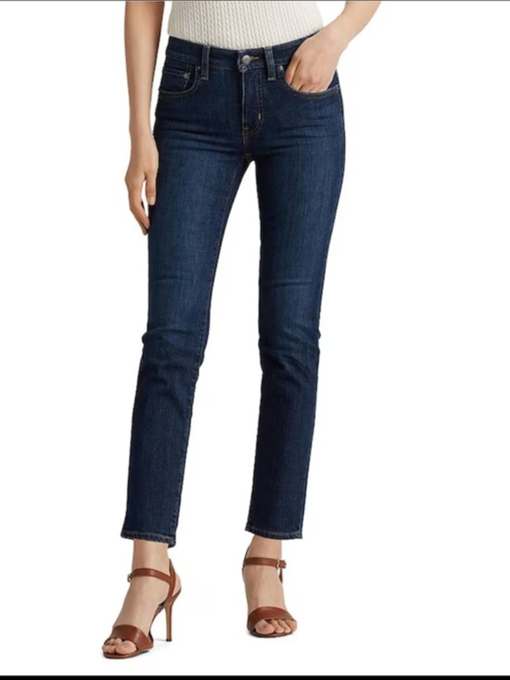 Ralph Lauren Dark Indigo Cropped Slim Jeans